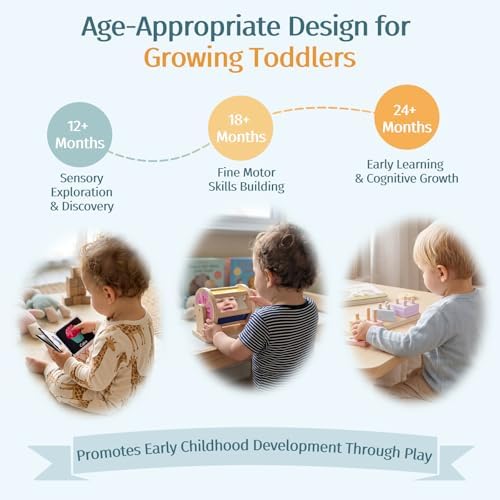 WOODENFUN Wooden Montessori Baby Toys Play Kit, Newborn Learning Set - Image 5