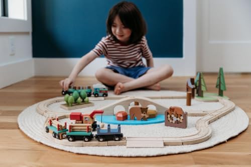 Tender Leaf Toys - Wild Pines Train Set - Stunning Wooden Lumberjack Style Toy Train Set for Age 3+ - Image 5