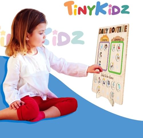 Wooden Chore Chart for Kids Multiple Kids 13.5"x16.5", Behavior Chore Chart for Kids at Home, Daily Routine for Kids, Daily Responsibilities for Toddlers - Image 3