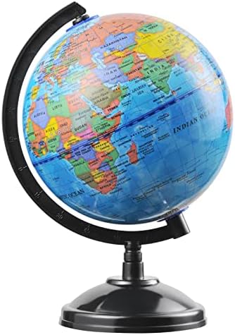 World Globe for Kids Learning - 6 inch Interactive Earth Globe with Stand for Children Students Educational Geography, Spinning World Globes Map Decorative Kids Room Classroom, Desk, Office, Home by VPA