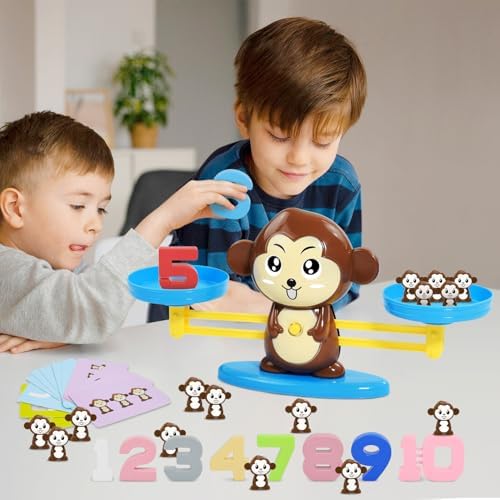 BAKAM Penguin Math Balance Scale, Toddler Counting Toys for 3 4 5 6 Year Old, Montessori Addition & Subtraction Weight Game, STEM Preschool Learning Activities, Educational Gift for Boys Girls - Image 6