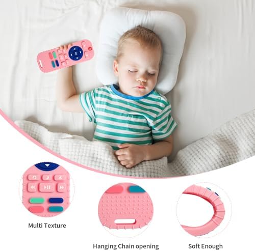 Hooku Silicone Teething Toys for Babies 0-6 Months, Teethers for Babies 6-12 Months, Remote Teether for Baby, Sensory Toys for Babies, Baby Chew Toys - Image 2