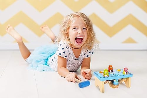 Small Foot Wooden Toys Smack the Bird Knock Playset with Hammer designed for children ages 18 months - Image 3