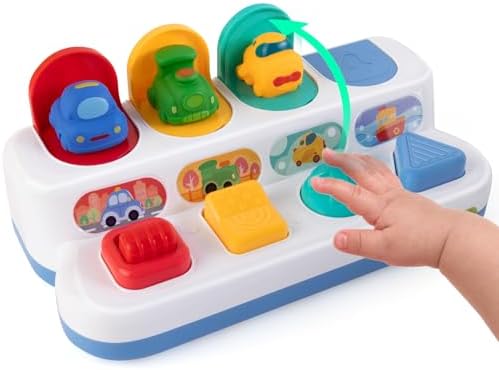 Interactive Cause & Effect Pop-Up Vehicle Toy for Toddlers 1–3 Years by Tovol+Zerky