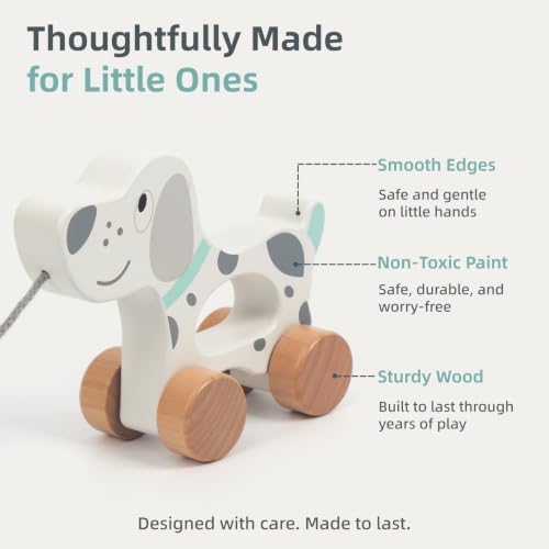 Baby Toys Car,Wooden Pull Along Toy for Toddlers 1 2 3 Year Olds - Image 2