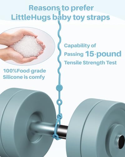 LittleHugs Toy Straps for Baby, Adjustable Toy Holder for Stroller Accessories, Silicone Tether Pacifier Clip, No Throw Travel Essential Leash for High Chair, Car Seat (boy-4 Pack) - Image 2