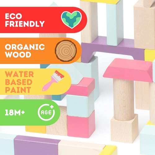CUBIKA 100 Piece Wooden Blocks Construction Kit– Montessori-Inspired Stacking Toy for Toddlers and Kids– Durable Wooden Blocks for Creativity, Fine Motor Skills, and Early Learning - Image 6