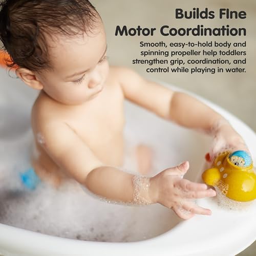 PlanToys® Submarine Wooden Baby Bath Toy for Toddlers, Waterproof Pool Fun - Image 6