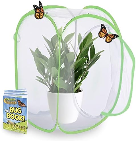 Nature Bound Butterfly Growing Kit - Live Caterpillar to Butterfly Project for Kids - Includes Voucher for Caterpillars, Green Pop-Up Enclosure, and STEM Learning Guide by NatureBoundToys