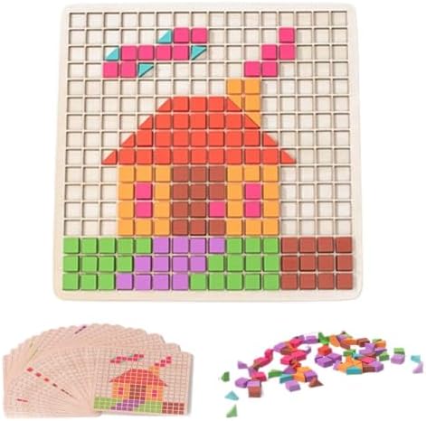 210-Piece Wooden Blocks Set with Teaching Cards Supplies by Unknown