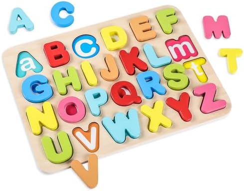 Aile Wooden Learning Alphabet Peg Puzzle Board Toys by AILE