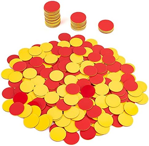 Round Math Counters 200 PCS Plastic Two Color Counters Yellow Red by stochastic+box