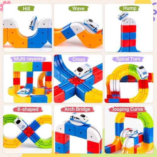 Electric Train Set for Kids, 147PCS (90 Cube Tracks) STEM Building Toy - Image 5