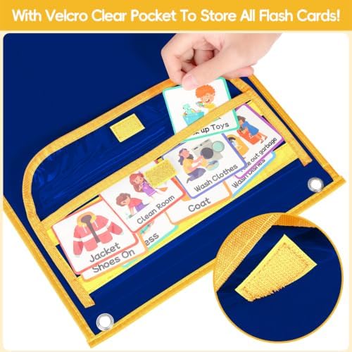 Visual Schedule for Kids with Autism Chore Reward Chart, Bedtime Routine Chart for Toddlers, Double Side Weekly Planner Board with 135 Cards for Home School Planner, Autism Learning Materials - Image 7