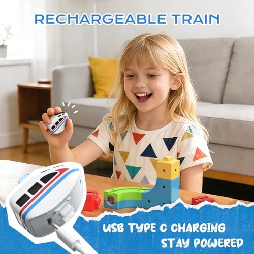 Electric Train Set,3D Infinity Flexible Tracks with Anti-Gravity Car for Kids Ages 3-8,DIY Race Track Block Building Toys,32pcs STEM Toy Train Birthday Gifts for Boys and Girls - Image 5