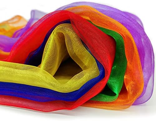 AIVIAI Juggling Scarves for Kids Play 24 Pcs Dance Music Scarfs Colorful Silk Actives Scarves Rhythm Band Scarves for Toddlers Children Movement(6 Colors) - Image 5