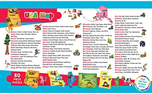 MasterPieces Floor Puzzle - Jumbo Size 80 Piece Jigsaw Puzzle for Kids - USA Map Shaped Puzzle - 3ftx2ft - Image 4