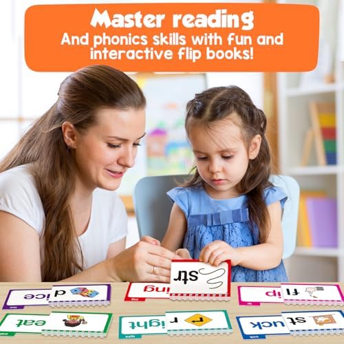 Phonics Flash Cards Word Family Build Book,Learn to Read 30 Read and Rhyme Flip Books,Sight Words Flash Cards Kindergarten Phonics Flip Books for Kids Classroom Homeschool Preschool Learning Activity - Image 5