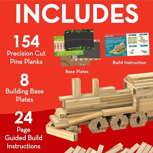MindWare KEVA Models Vehicles - 154 Wooden Building Planks & Step-by-Step Instructions to Build Iconic Vehicles - Image 4