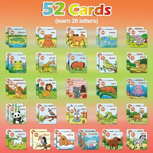 Aizweb Alphabet Match Game,Memory Game,52 Pcs ABC Learning Letter Flash Cards for Toddlers Ages 3 4 5,Educational Toys for Pre K Preschool Kindergarten Learning Activities Classroom Must Haves - Image 3