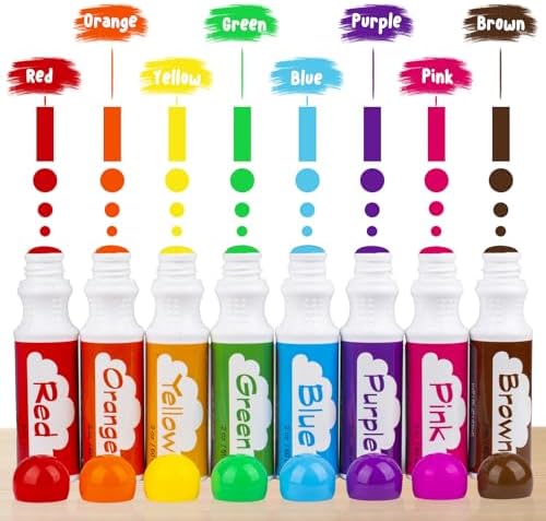Soucolor 16-Pack Washable Dot Markers for Kids & Toddlers,8 Vibrant Colors - Image 2