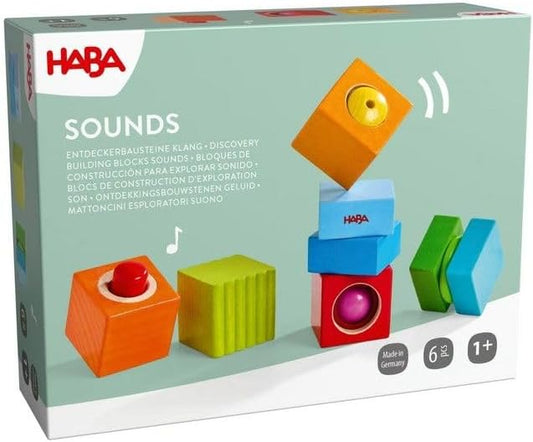 HABA Explorer Building Blocks Sound Fun - 6 Toddler Sound Building Blocks from 1 Year by HABA