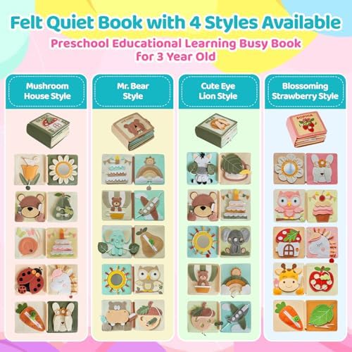 Personalized Montessori Felt Busy Book, Toddlers Quiet Book w/Name - Image 3