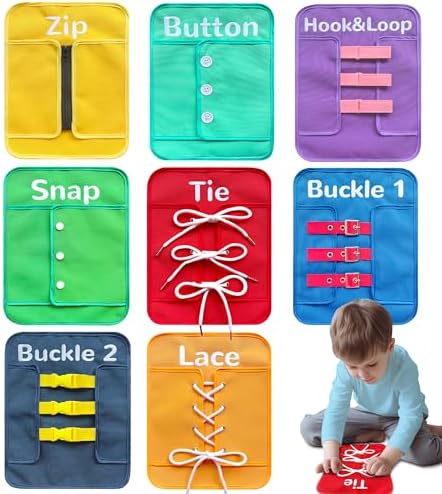Craftstory Toddlers Montessori Toys Busy-Board for 3 4 5 Year Girls Boys Gifts, Sensory Basic-Life-Kills Shoe-Tying Practice for Kids Fine-Motor Skill Toys Teacher Resoures Preschool Classroom by Craftstory