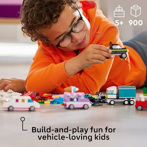 LEGO Classic Creative Vehicles, Colorful Construction Brick Building Kit with Ice Cream Truck, Police Car Toy, Model City Cars and More, Gift or Car Toy for Boys, Girls and Kids Ages 5 and Up, 11036 - Image 2