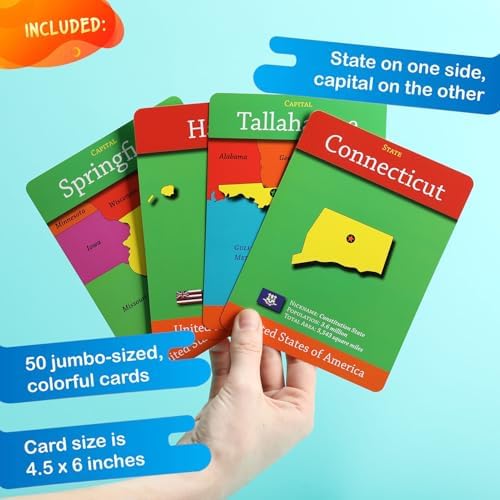 GeoCards USA Flashcards, States and Capitals, Geography Games for Ages 4+ - Image 5