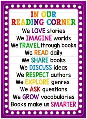 FaCraft Reading Posters for Classroom - Educational Poster Colorful Classroom Decorations for Elementary Motivational Reading Corner Bulletin Board Set for Preschool Kindergarten Homeschool Wall Decor by FaCraft