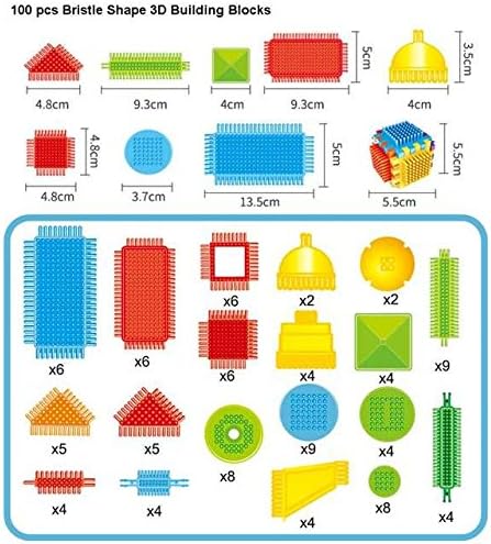 Teytoy 100 Pcs Bristle Shape Building Blocks Toy Set for toddlers Kids - Image 5