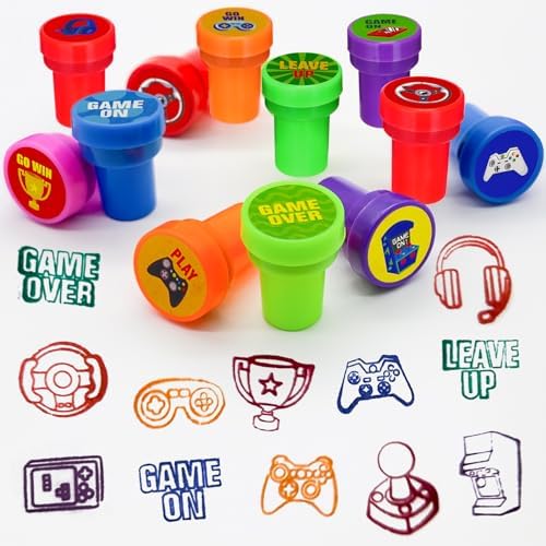 Cinrobiye 24 Pcs Video Game Stampers Party Favor Set, Cute Gaming Stamps for Kids Birthday Party, Classroom Rewards, Arcade Game Prizes, Goody Bag Fillers, Gamer Themed Party Supplies - Image 4