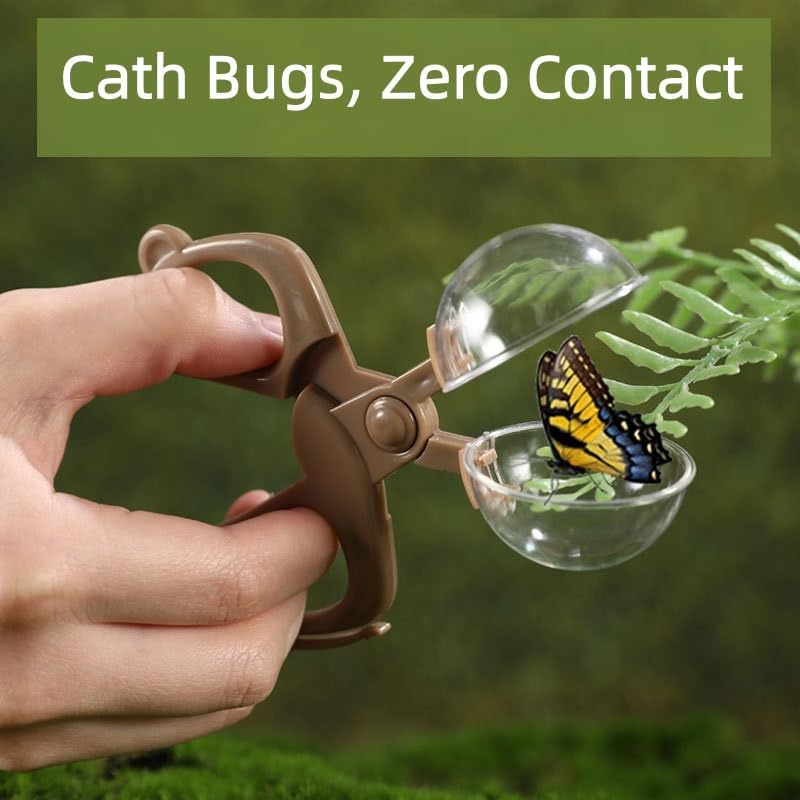 Leking Bug Catcher Kit for Kids 5 Pcs, Kids Outdoor Explorer Kit with Butterfly Net, Insect Observation Cage, Tweezers and Magnifying Glass, STEM Learning Bug Catching Set for Toddler Age 3-12 - Image 2