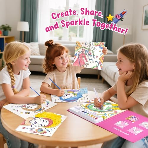 JoyCat Paint with Water Coloring Books for Toddlers (Makeup & Manicures) - Image 4