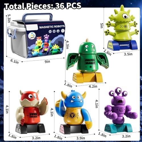 Magnetic Robot Toy for Kids & Boy 3-5 ,35 PCS STEM DIY Educational Play set - Image 5
