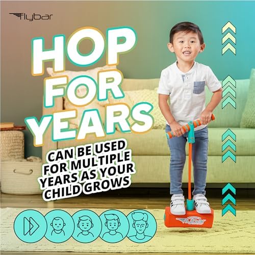 Flybar My First Foam Pogo Jumper for Kids Fun and Safe Pogo Stick for Toddlers, Durable Foam and Bungee Jumper for Ages 3 and up, Supports up to 250lbs (Orange) - Image 6