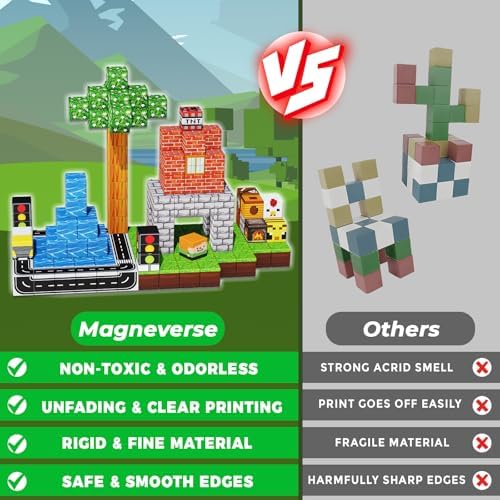 Magneverse 150 PCS Magnetic Blocks - Forest Village Building Block for Kids Ages 4-8, Magnetic Cubes for Boys Girls, STEM Educational Stacking Magnet Toy for 3 4 5 6 7 8 9 10 11 12 Birthday Gifts - Image 4