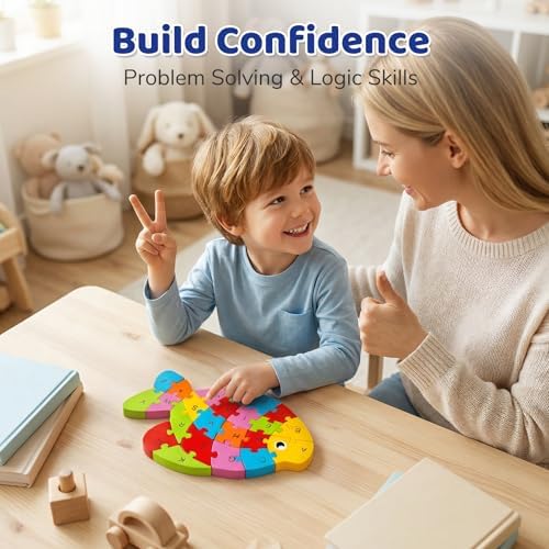 LovesTown Puzzle for Kids, Wooden, 3D Goldfish Shape - Image 6