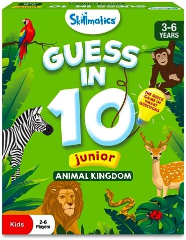 Skillmatics Guess in 10 Junior – Animal Kingdom, Card Game, Gift for Kids by Skillmatics