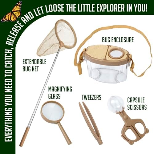 Montessori Mama Kids' Bug Catching Kit - Complete Insect Exploration Set with Habitat, Extendable Net, Magnifying Tools & Carry Strap - Educational Outdoor Adventure Gift - Image 5