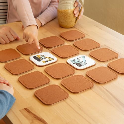 Felt Construction Matching Game for Toddlers – Truck Memory Game & Flash Cards – Soft and Safe for Ages 1+ – Montessori Preschool Learning Activity – Educational Construction Toy for Boys & Girls - Image 2