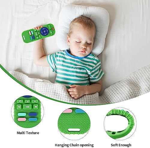 Hooku 2-Pack Silicone Teethers for Babies 0-6 & 6-12 Months, Sensory Chew Toys & Remote Control Toys for Infants & Toddlers - Image 2