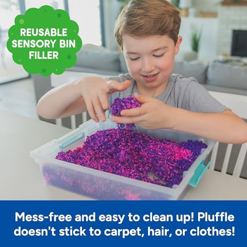 Educational Insights Pluffle Mini 8-Pack - Preschool Sensory Bin Filler, Tactile Sensory Toys for Toddlers 3-4, Mess Free Slime Alternative, Satisfying Foam Sand Bin Filler - Image 5