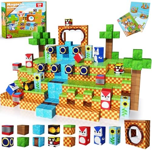 ToyUnited Magnetic Blocks, 100PCS Magnetic Building Blocks, STEM Building Game Montessori Sensory Toys for Kids Boys Girls Ages 3 4 5 6 7 8 9 10+ Holiday Birthday Gifts by BuildCreateExplore