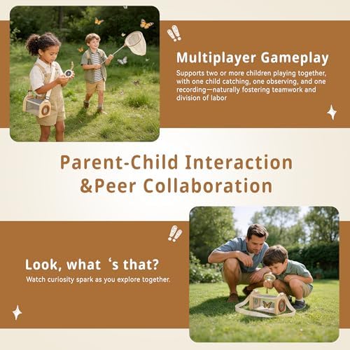 Wooden Bug Catching Kit for Kids - 10 PCS Outdoor Exploration Set with Bug Habitat, Magnifying Glass, Bug Container &Other Adventure Kit —STEM Educational Toy for Boys & Girls Ages 4-8 - Image 5