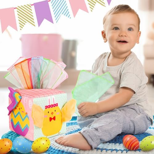 Easter Baby Toys Montessori Toys Baby Tissue Box Toy for Babies 3 6 9 Months, Easter Gifts, Easter Basket Stuffers for Babies - Image 6