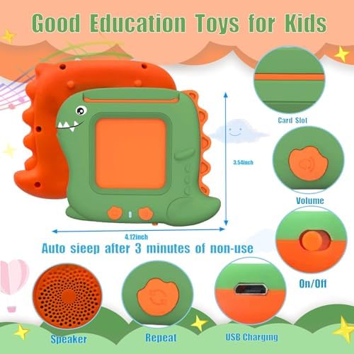 Toddler Toys Talking Flash Cards for 1-5 Years Old, 336 Sight Words Language Learning Toys, Autism Sensory Toys for Autistic Children, Montessori Toys, Educational Birthday Gifts for Toddlers (Green) - Image 3