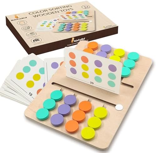 Montessori Toys for 3 Year Old, Color Matching Slide Puzzle - Portable Brain Teasers & Educational Travel Toys for Toddlers Boys Girls by Unknown