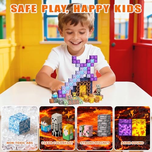 Magnetic Blocks, 100PCS Toys Building Cube Birthday Gifts for Kids - Image 5